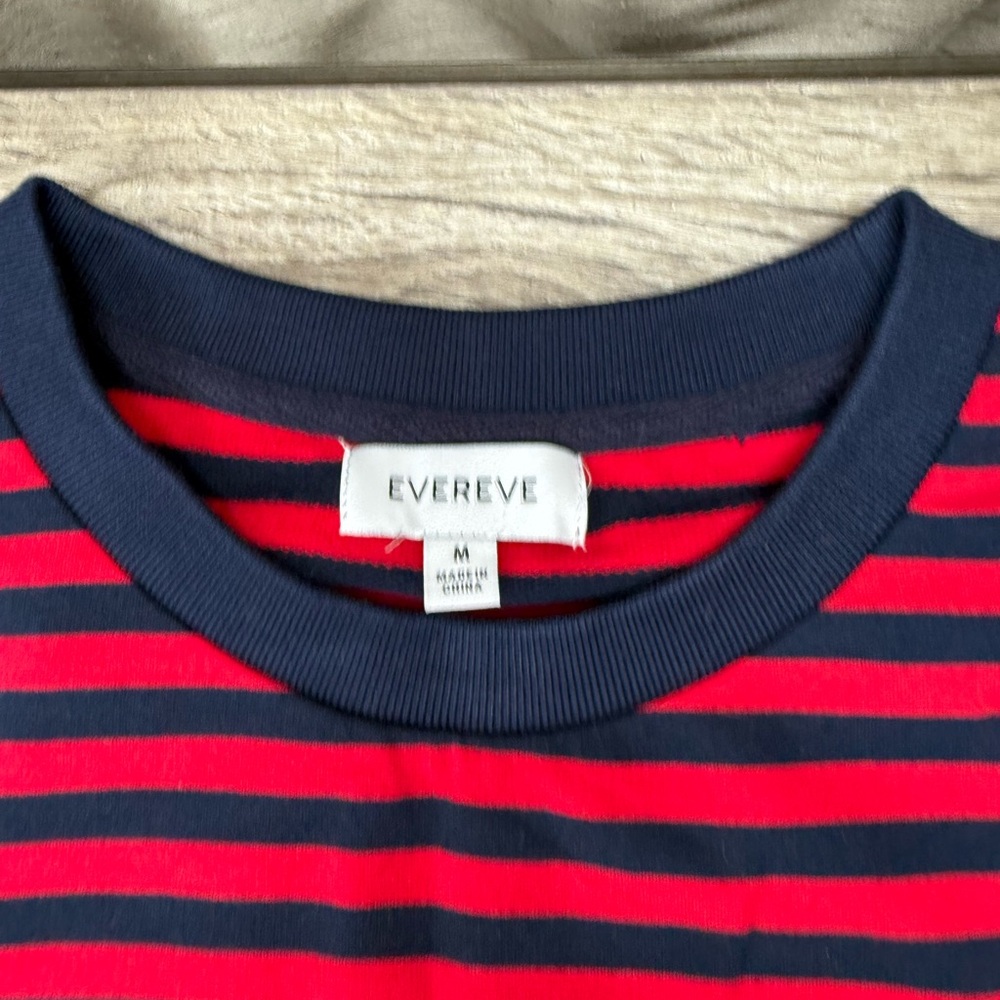 Evereve Red and Navy Striped Tee Dress - Picture 4 of 8